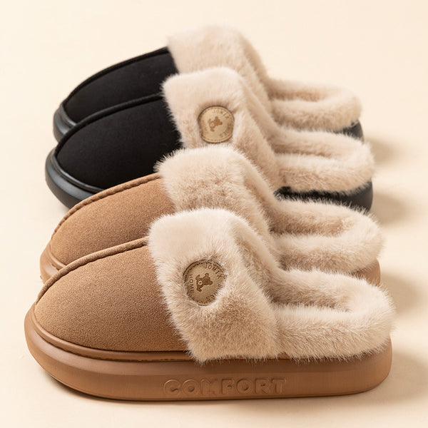 New Plush Slippers For Women Men Winter Warm