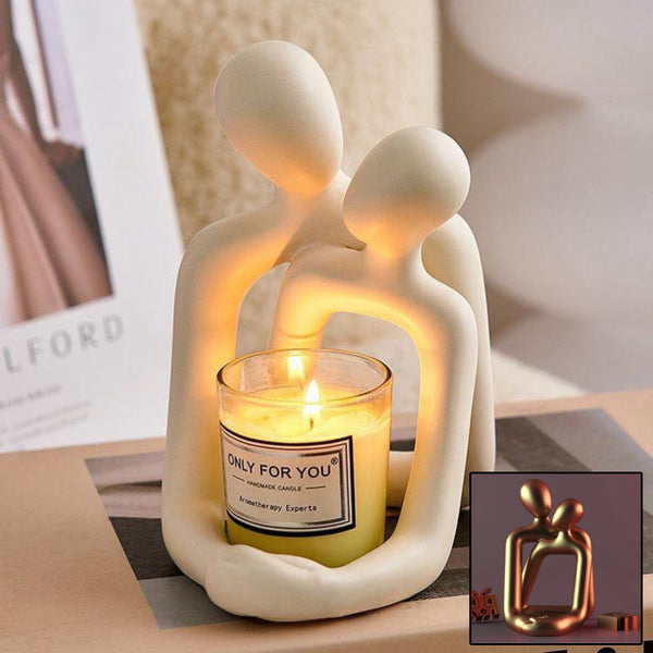Heart-warming Loving Couple Resin Statue - A Timeless Modern Home Decor Accent